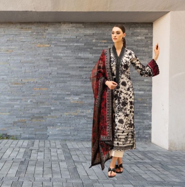 Digital Printe 3 Piece Khaddar with Patches ( Unstitched )