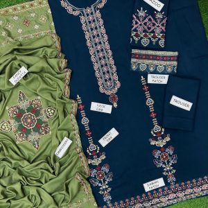 ST-2 Embroided 3 Piece Dhanak Unstitched Suit - Image 2