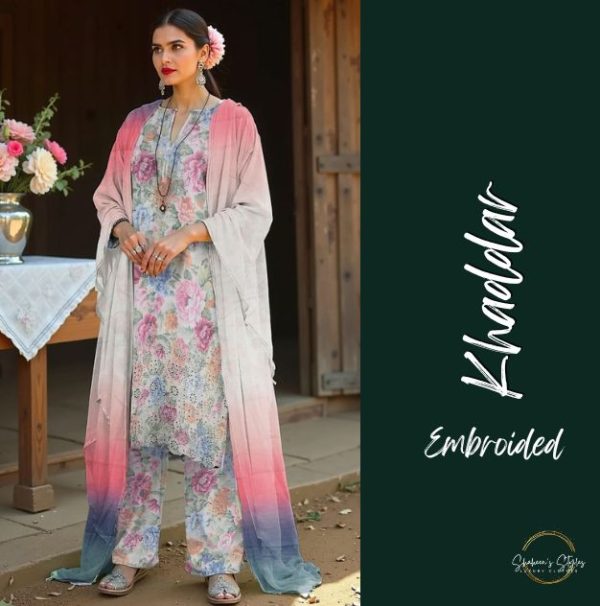 St-03 Unstitched Embroided Khaddar