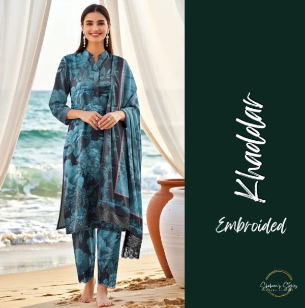 St-03 Unstitched Embroided Khaddar