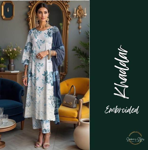 St-03 Unstitched Embroided Khaddar