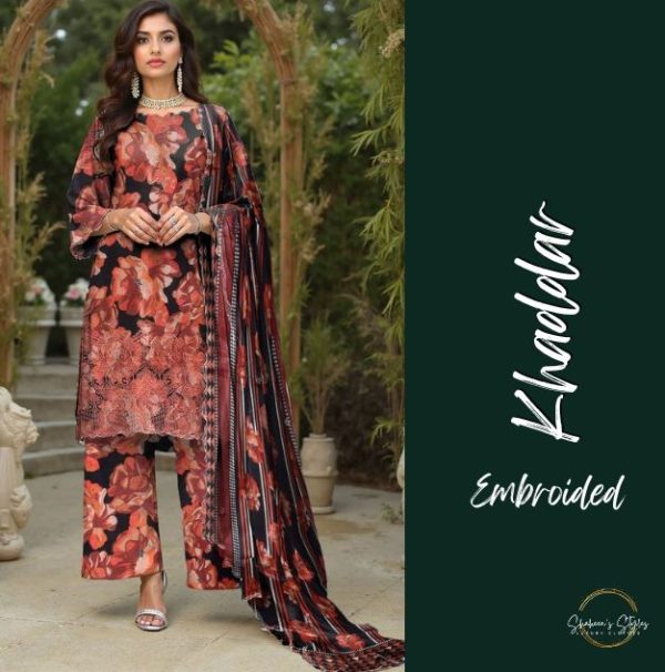 St-03 Unstitched Embroided Khaddar