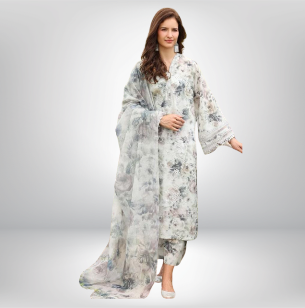 St-09 Digital Print Khaddar 3 Piece Unstitched - Image 1