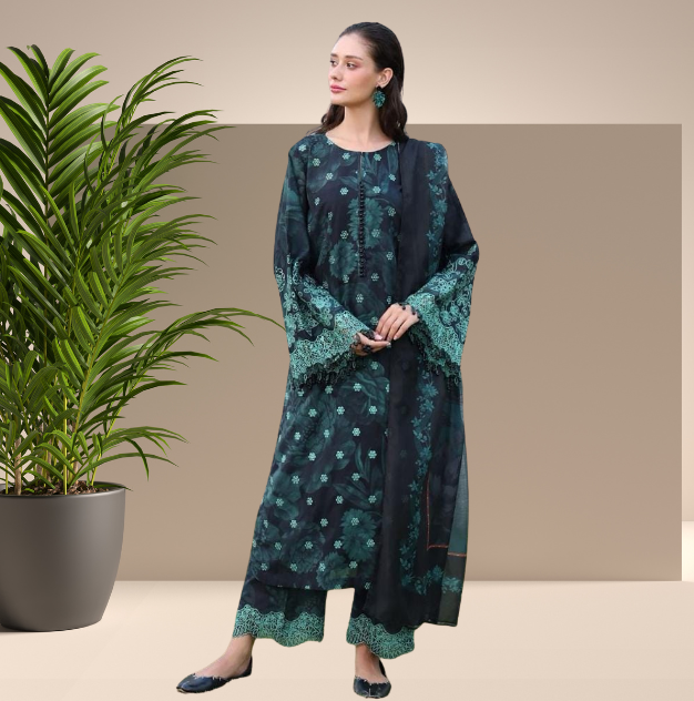 Digital Print Khaddar Unstitched 3 Piece