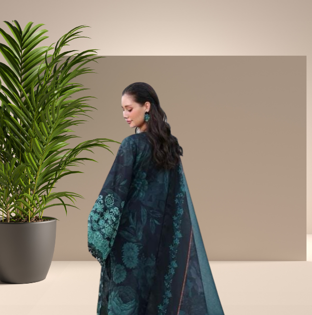 St-06 Digital Print Khaddar 3 Piece Unstitched - Image 2