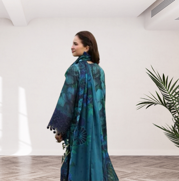 St-08 Digital Print Khaddar 3 Piece Unstitched - Image 3