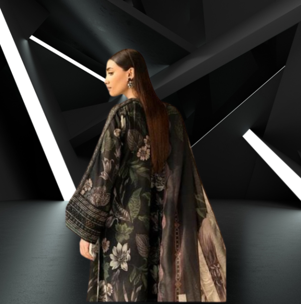 St-03 Digital Print Khaddar 3 Piece Unstitched - Image 2