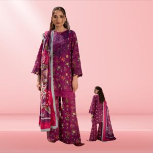 Digital Printed Khaddar 3 Piece Unstitched Suit 007