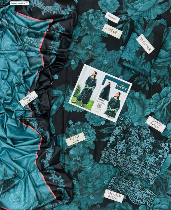 St-08 Digital Print Khaddar 3 Piece Unstitched - Image 2