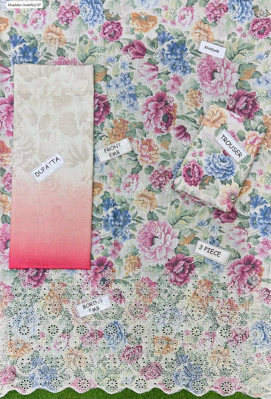 St-03 Unstitched 3 Piece Embroided Khaddar - Image 2