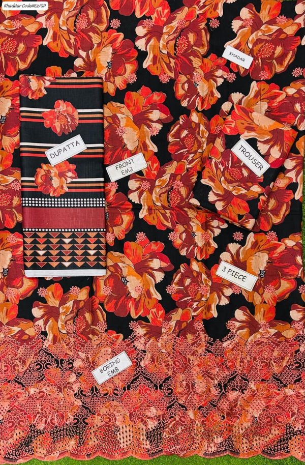 St-07 Unstitched 3 Piece Embroided Khaddar - Image 2