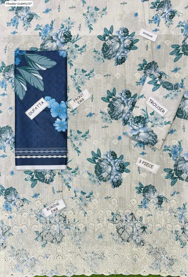 St-06 Unstitched 3 Piece Embroided Khaddar - Image 2