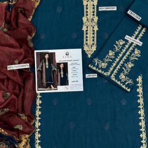 Pure Lawn 3PC Embroidered Suit - Image 3